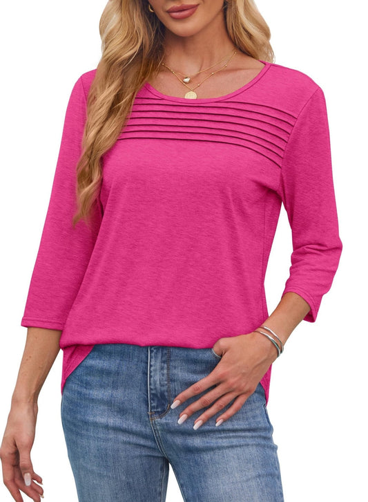 Maya | Pleated 3/4 Sleeve Top