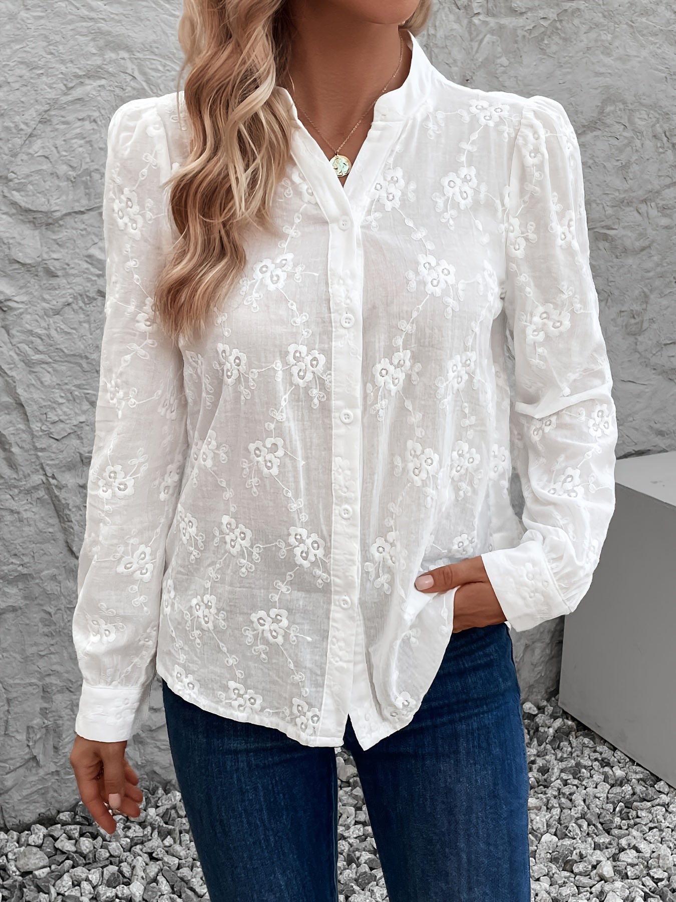 Mallee |  Long Sleeve Embroidery Shirt