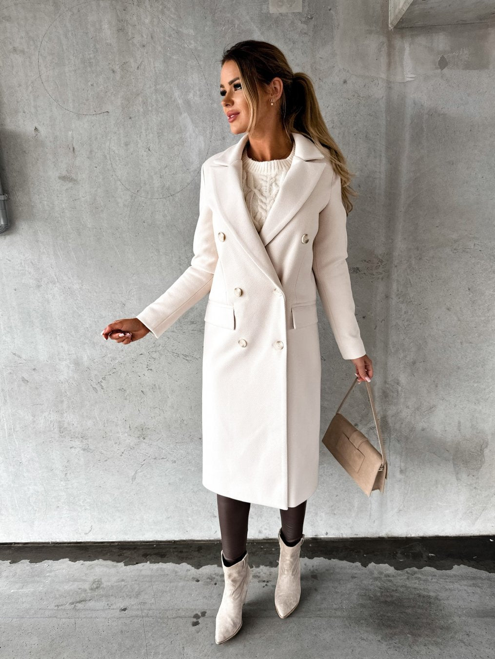 Kate™ | Woolen Coat Long Fit Women