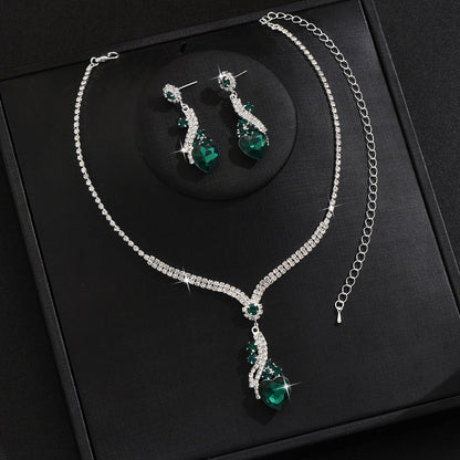 Nyla | Rhinestone Necklace Earrings Set