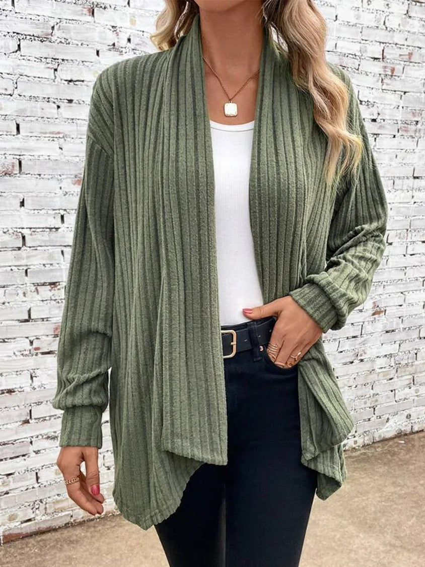 Imogen | Ribbed Drape Cardigan