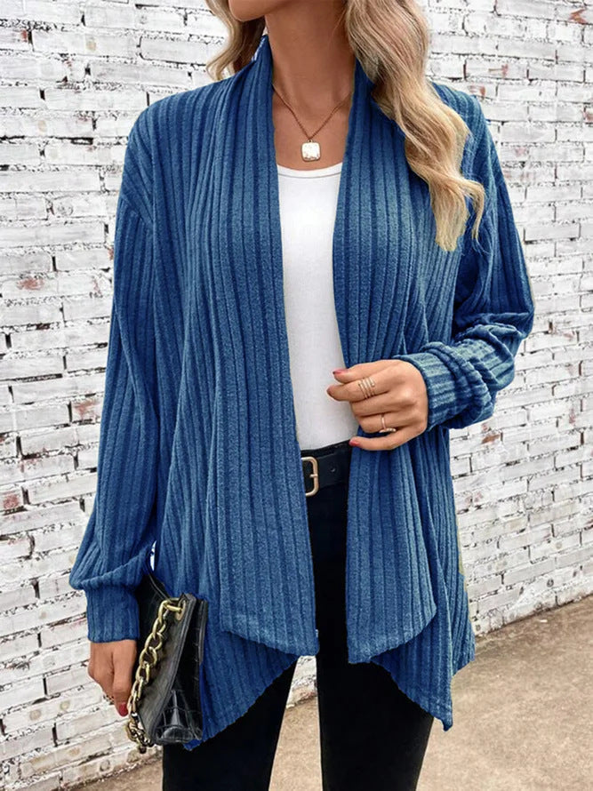 Imogen | Ribbed Drape Cardigan