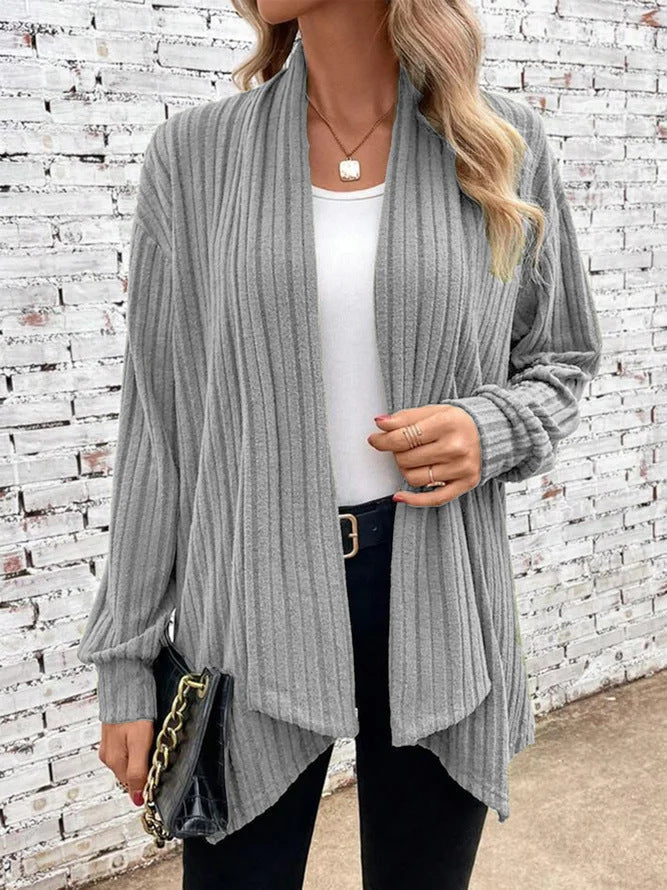 Imogen | Ribbed Drape Cardigan