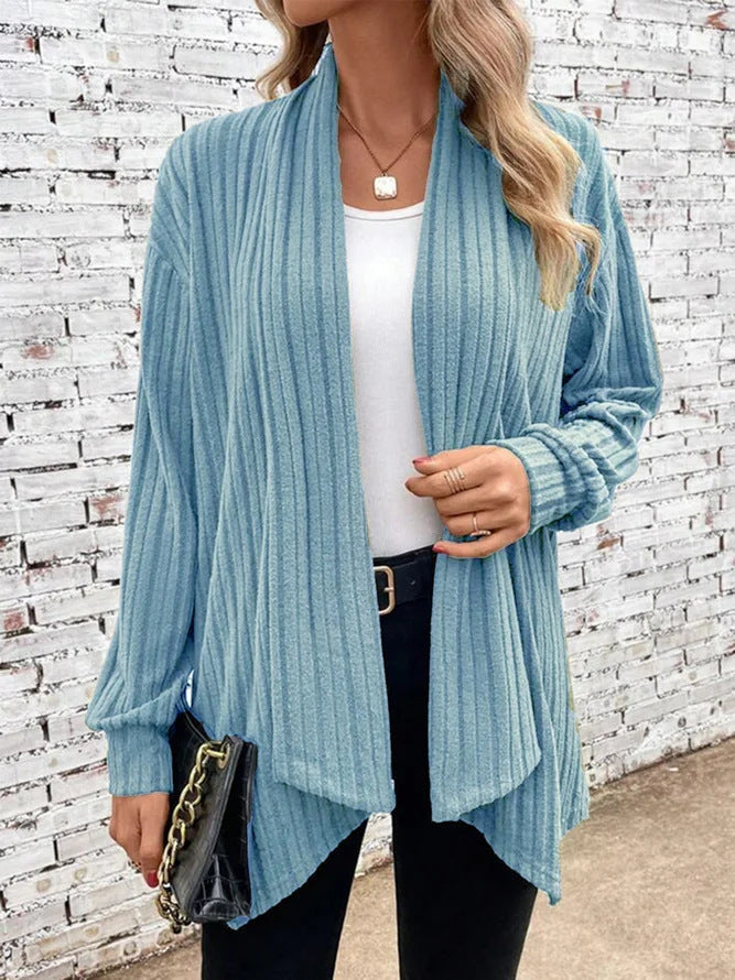 Imogen | Ribbed Drape Cardigan