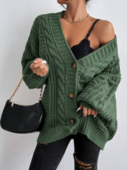 Saanvi | Oversized Chunky Cable Knit Cardigan
