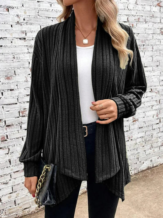 Imogen | Ribbed Drape Cardigan