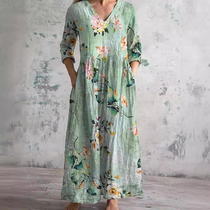 Helen | Elegant Summer Dress with Floral Pattern