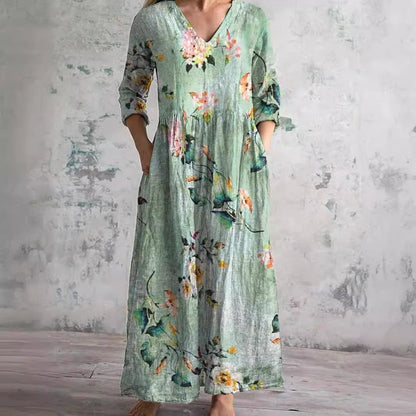 Messiah | Floral Linen-Cotton Dress