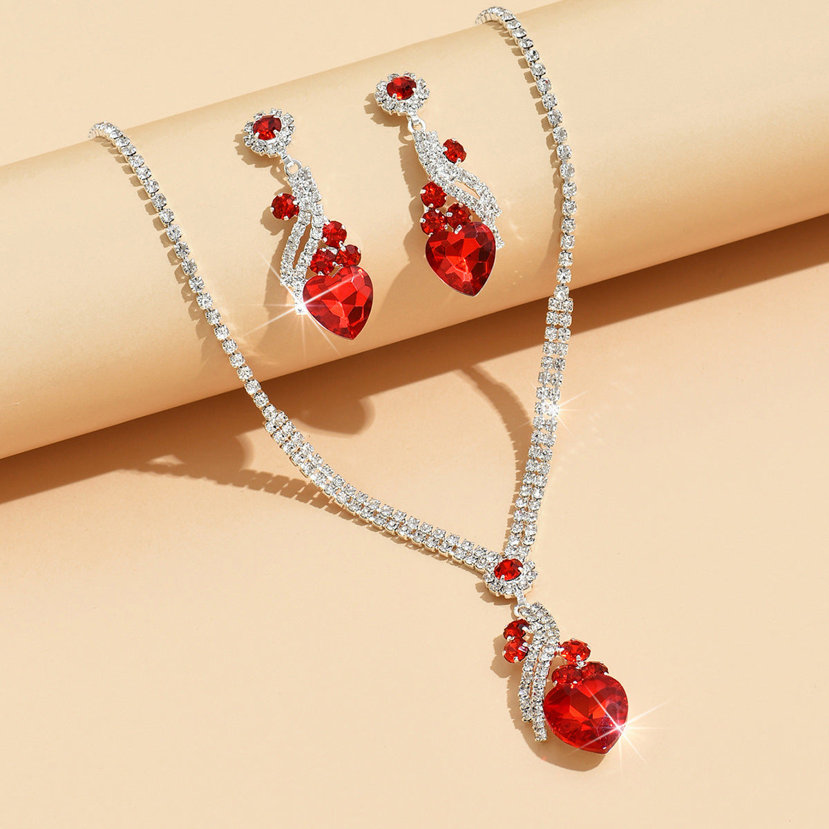 Nyla | Rhinestone Necklace Earrings Set