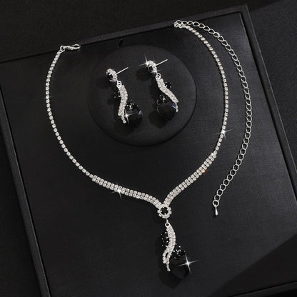 Nyla | Rhinestone Necklace Earrings Set