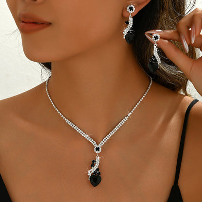 Nyla | Rhinestone Necklace Earrings Set