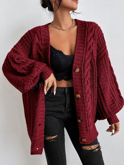 Saanvi | Oversized Chunky Cable Knit Cardigan