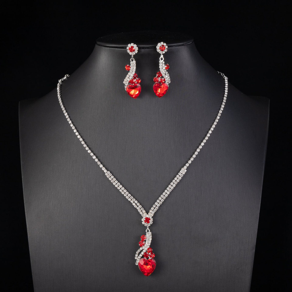 Nyla | Rhinestone Necklace Earrings Set