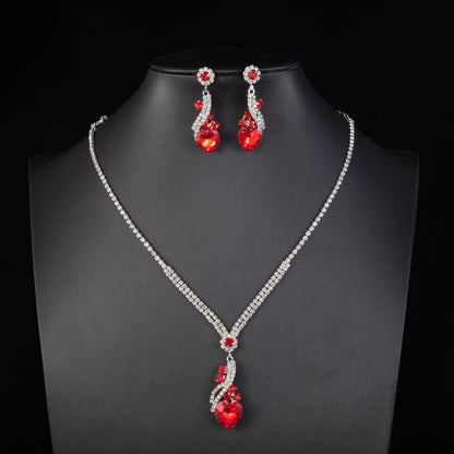 Nyla | Rhinestone Necklace Earrings Set