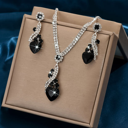Nyla | Rhinestone Necklace Earrings Set