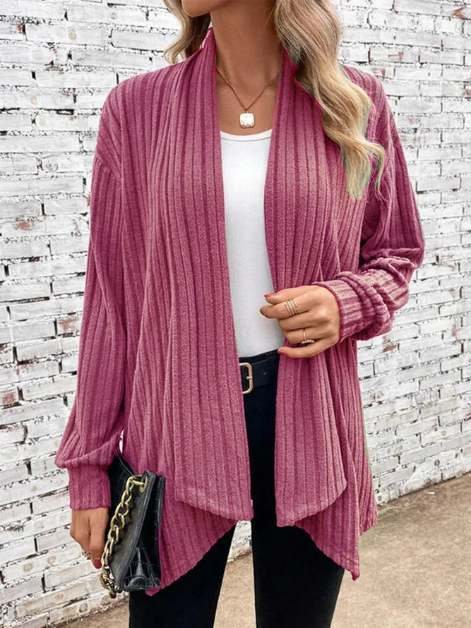 Imogen | Ribbed Drape Cardigan