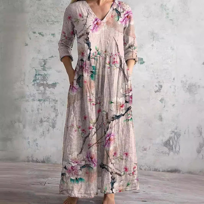 Helen | Elegant Summer Dress with Floral Pattern