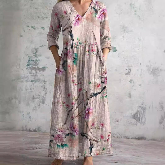Helen | Elegant Summer Dress with Floral Pattern
