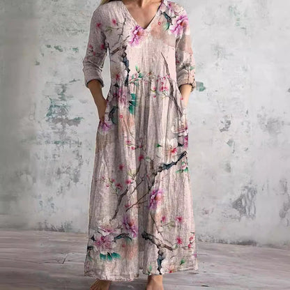 Messiah | Floral Linen-Cotton Dress