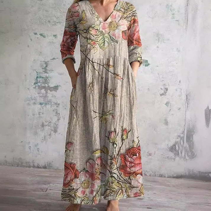 Helen | Elegant Summer Dress with Floral Pattern