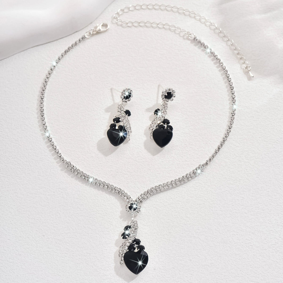 Nyla | Rhinestone Necklace Earrings Set