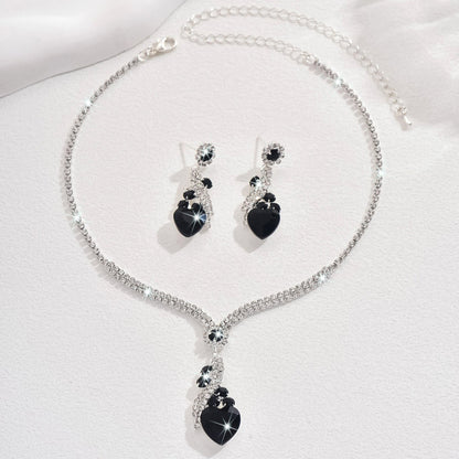 Nyla | Rhinestone Necklace Earrings Set