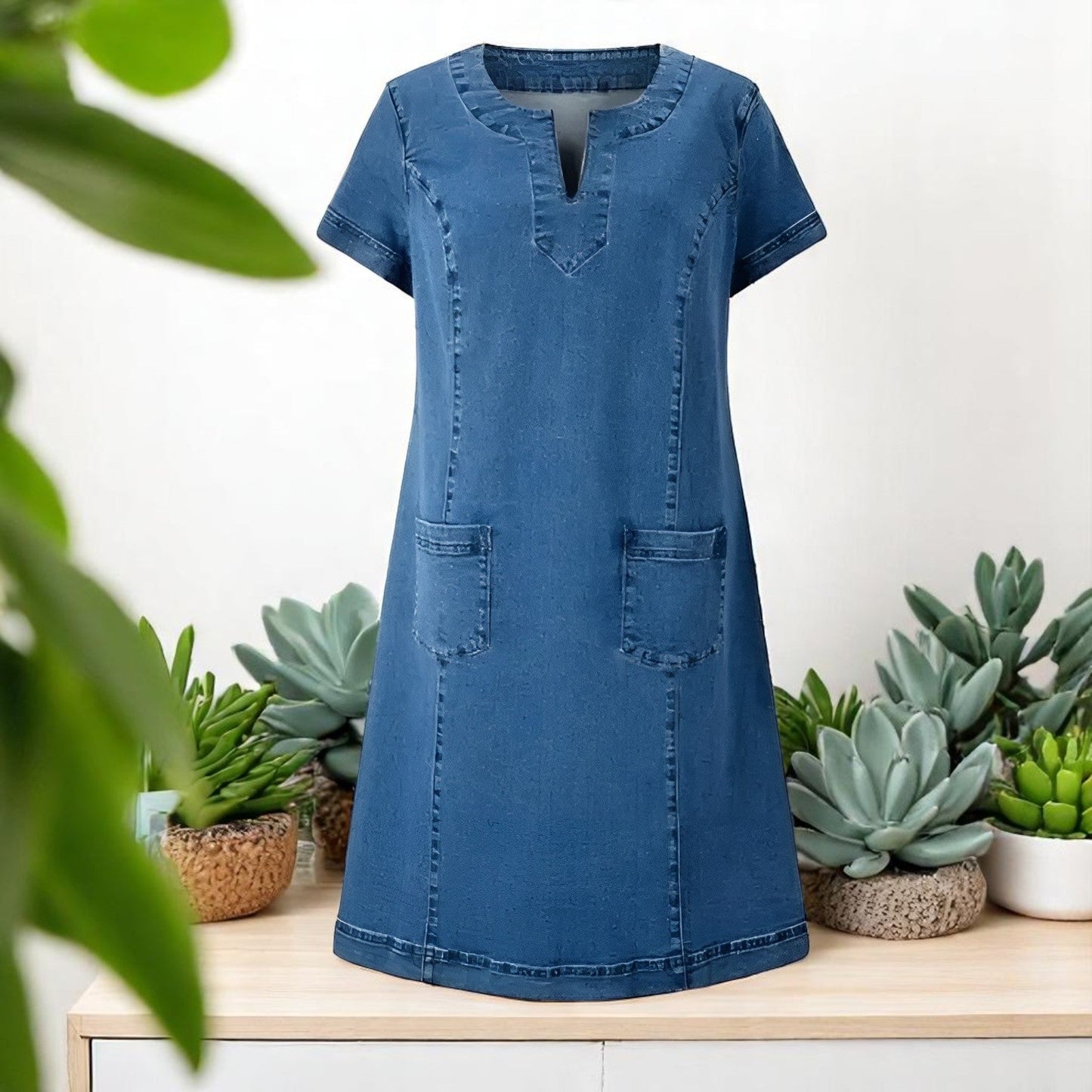 Daisy | Soft Denim Dress with Pockets