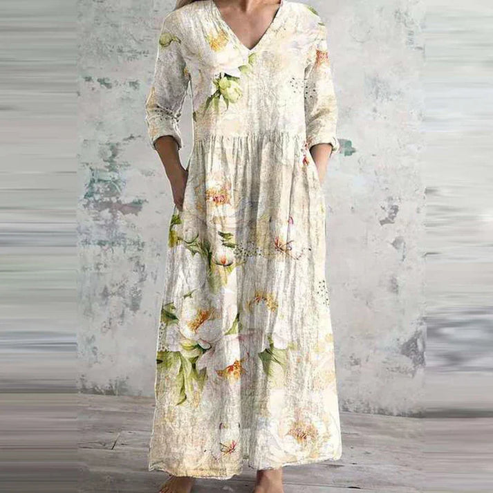 Helen | Elegant Summer Dress with Floral Pattern