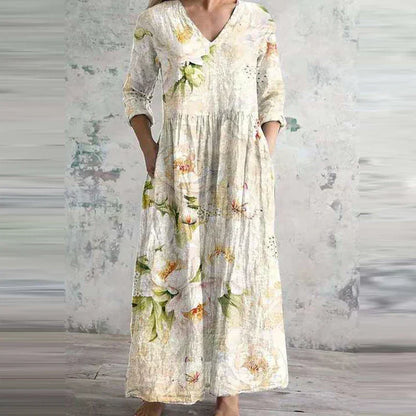 Messiah | Floral Linen-Cotton Dress