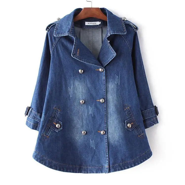 Moeralia | Stylish Denim Cape Coat