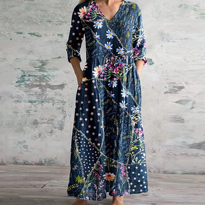 Helen | Elegant Summer Dress with Floral Pattern