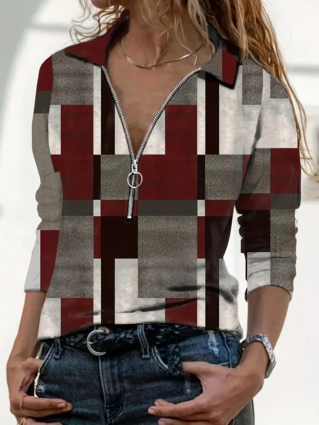 Melody | Women's Geometric Printed Top
