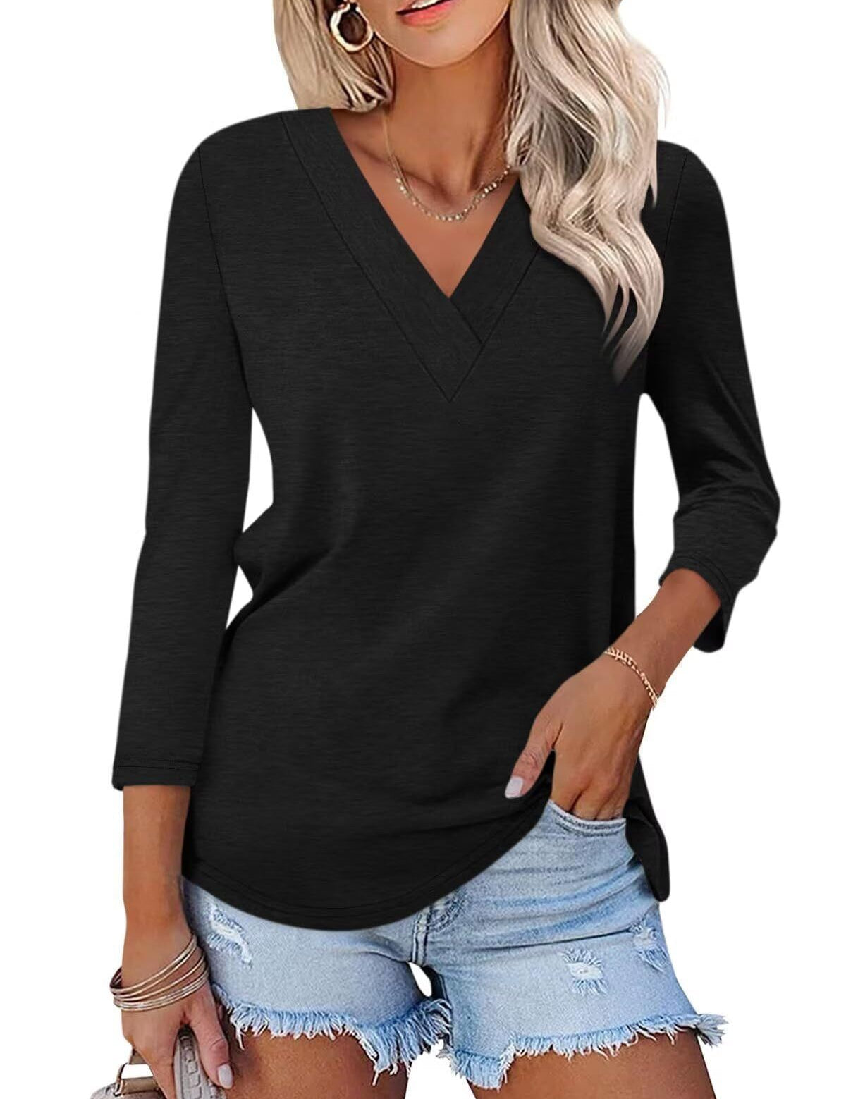 Mika | Classic V-Neck Tee