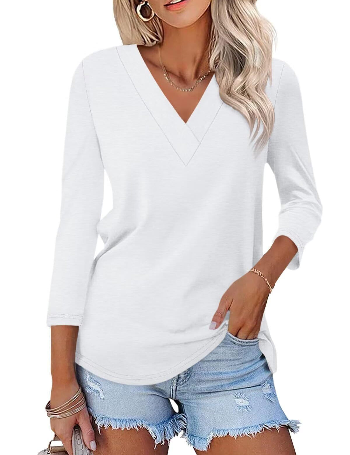 Mika | Classic V-Neck Tee