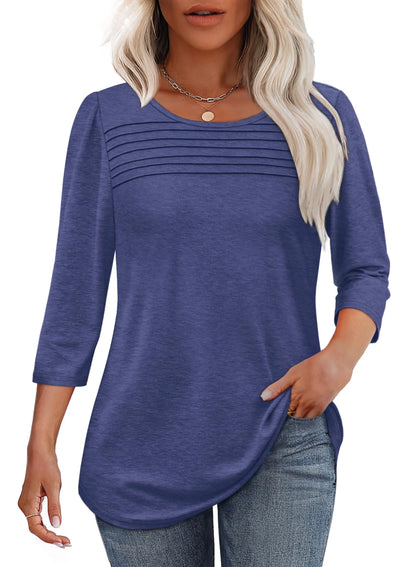 Maya | Pleated 3/4 Sleeve Top