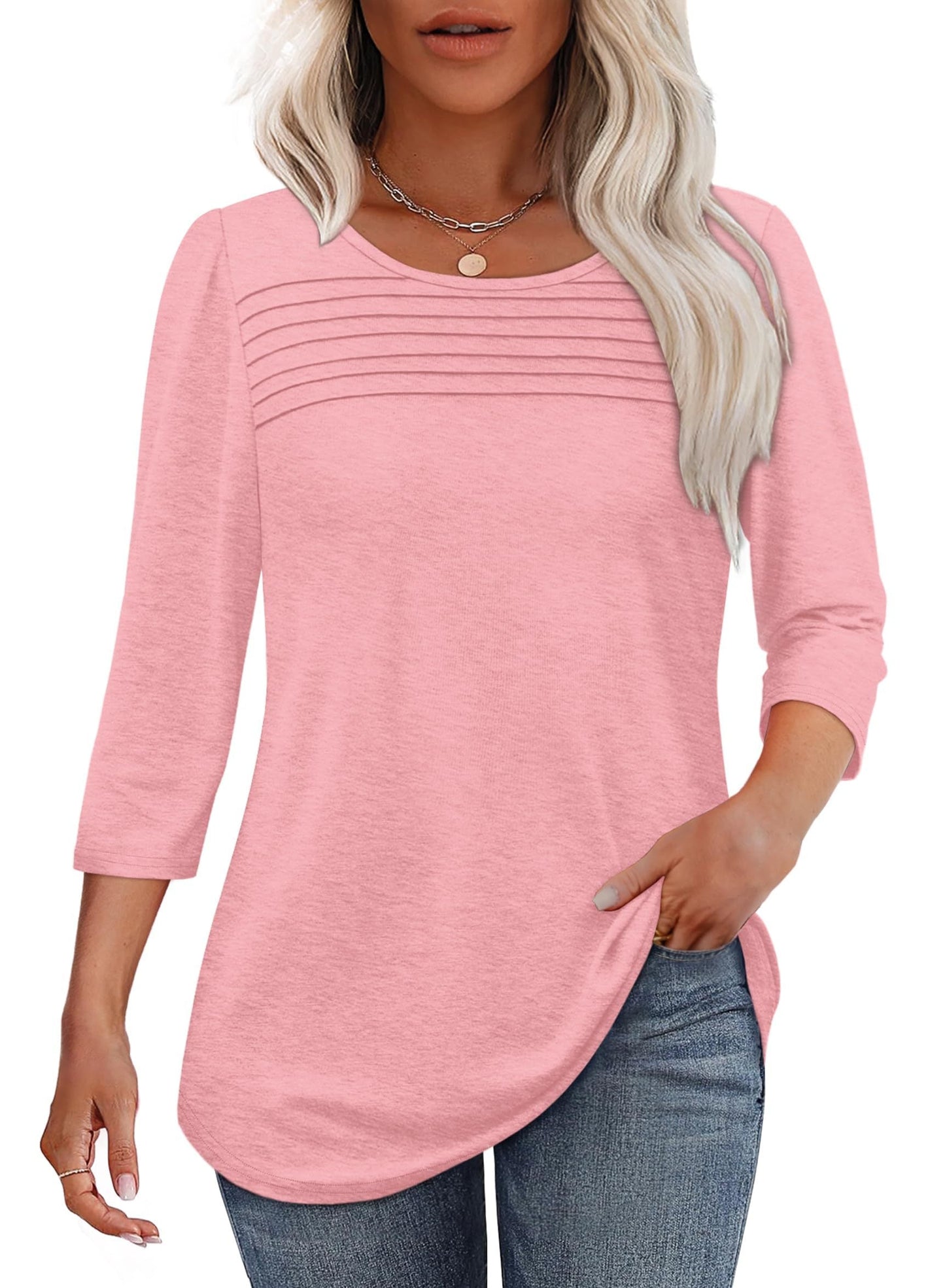 Maya | Pleated 3/4 Sleeve Top