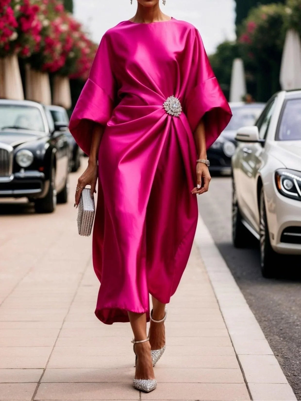 Lucy | Long Dress in Luxurious Sparkling Satin