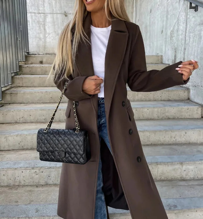 Kim™ | Elegant Double-Breasted Wool Coat