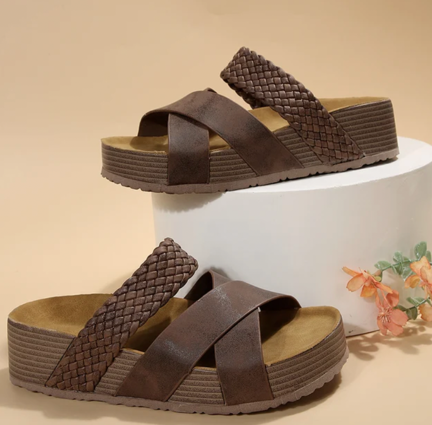 Victoria - Wedge Sandals with Braided Straps
