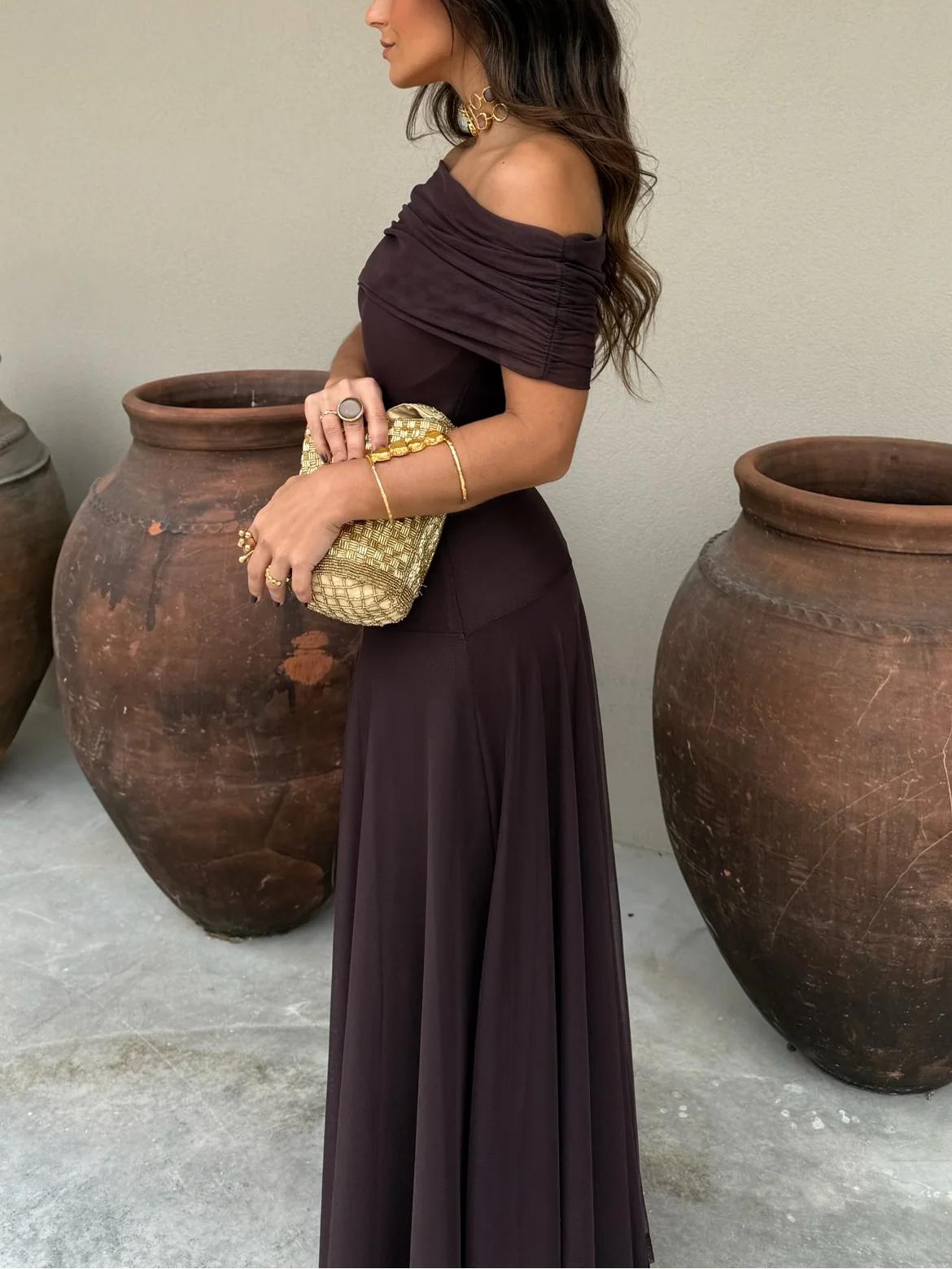 Aurora | Toledo One Shoulder Mesh Maxi Dress