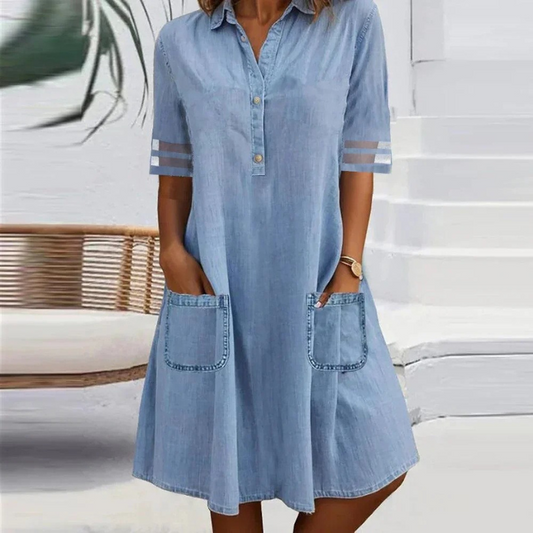 Suzanne | Denim Dress with Side Pockets