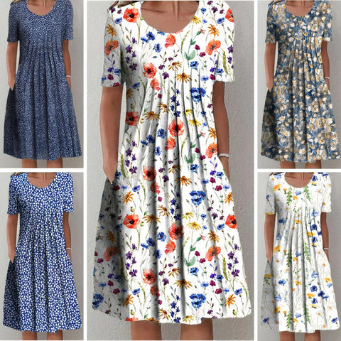 Wairina | Elegant Cotton Floral Dress