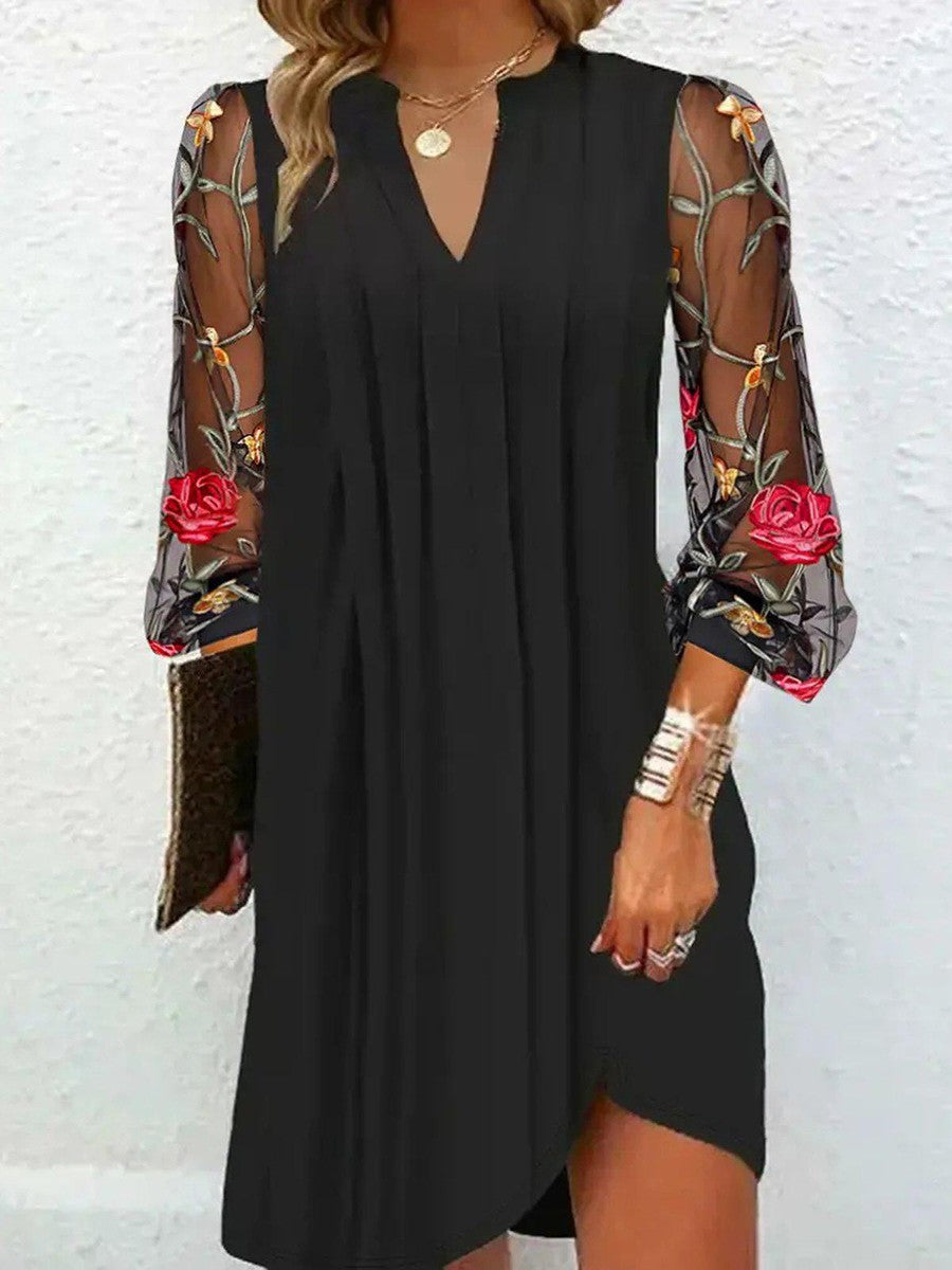 Renée | Elegant Mini Dress with Transparent Sleeves