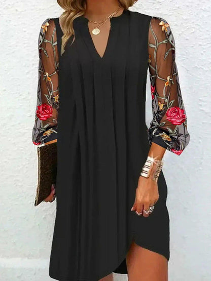 Renée | Elegant Mini Dress with Transparent Sleeves