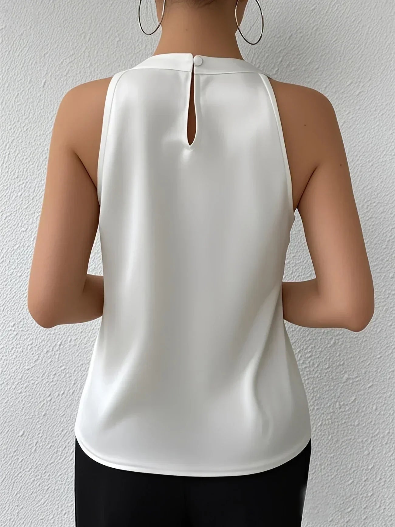Rhonda | Elegant satin blouse with open shoulders