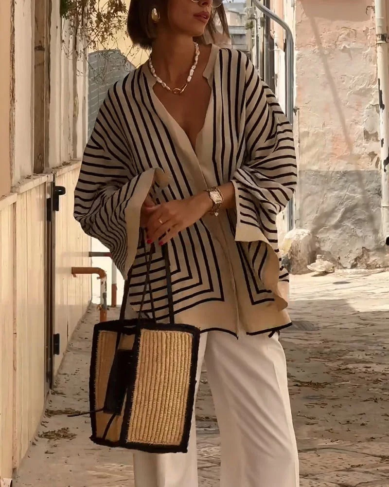 Cheyenne | Casual Split Stripe Shirt