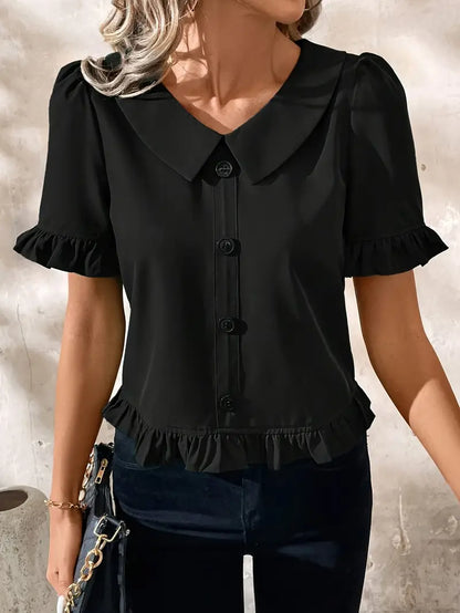 Maureen | Elegant Short Sleeve Blouse