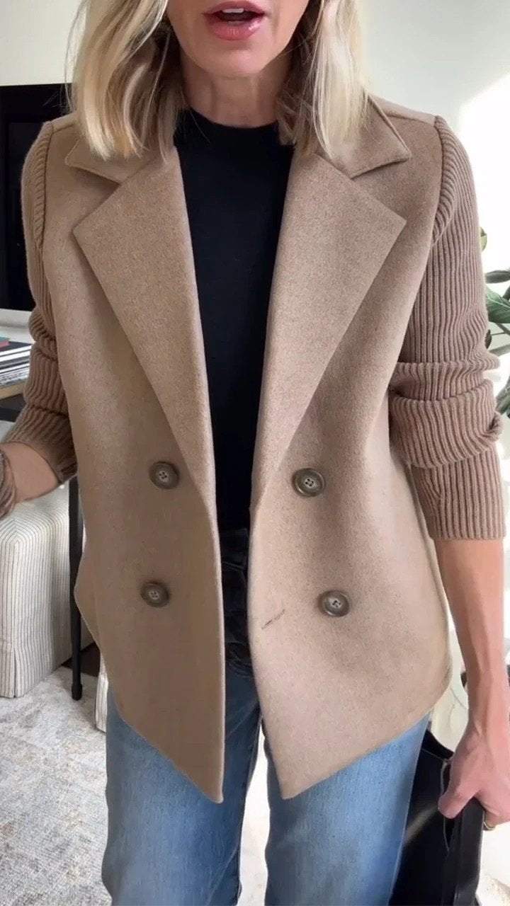 Johaira | Elegant Knit-Sleeve Blazer
