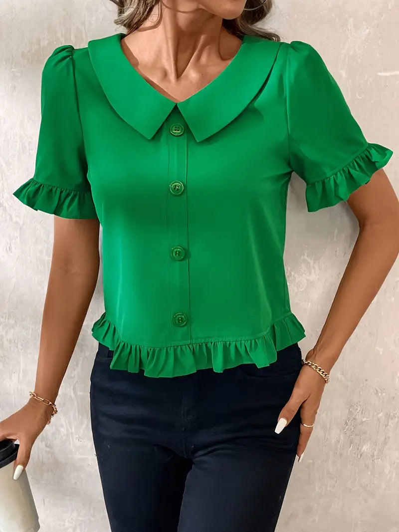 Maureen | Elegant Short Sleeve Blouse