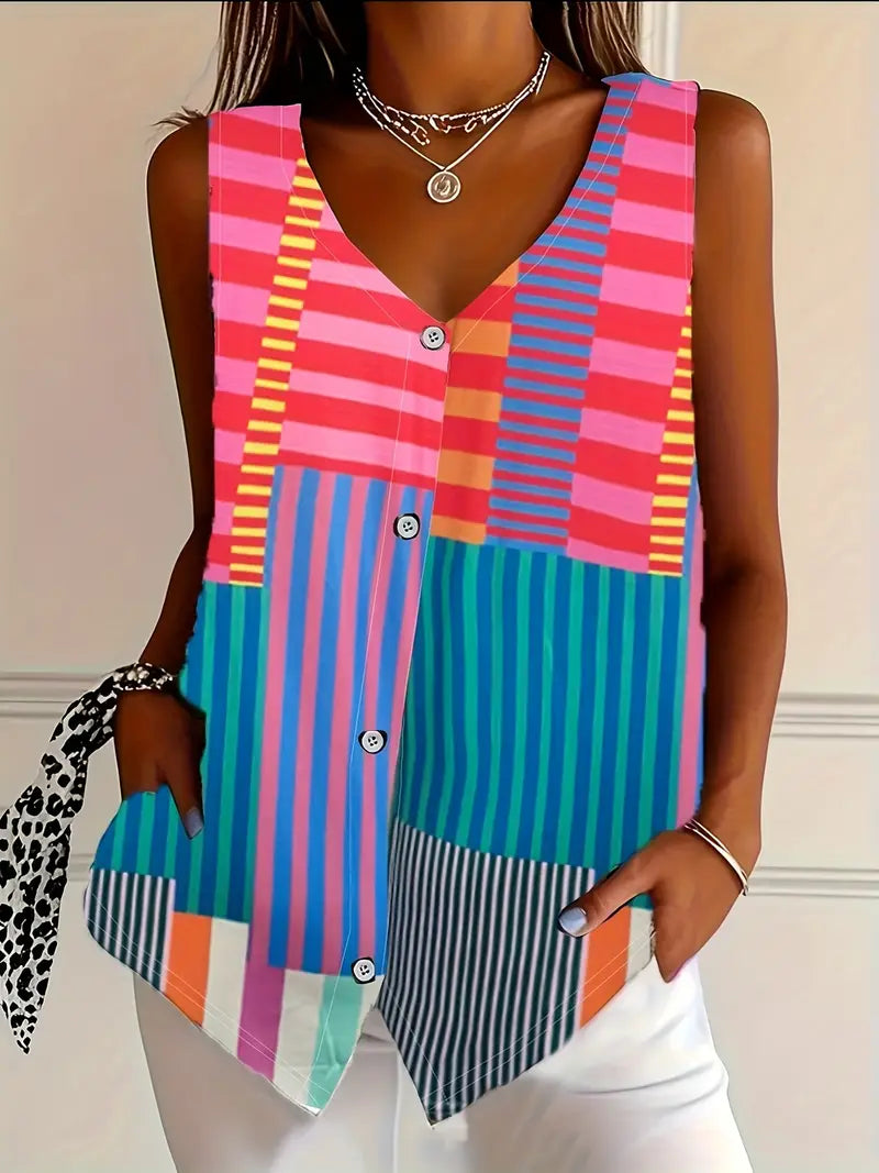 Jairey |  Elegant Casual Sleeveless Blouse